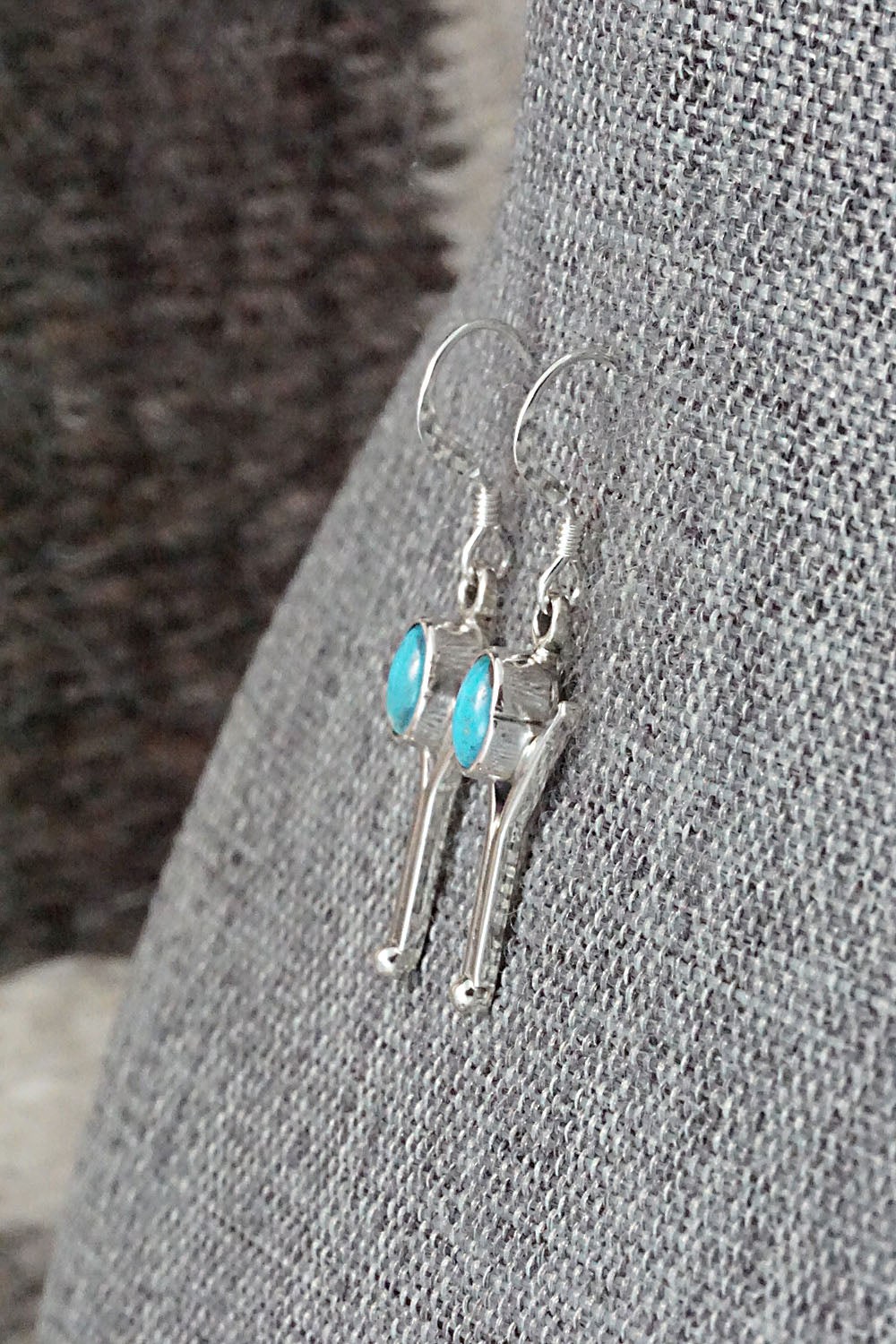 Turquoise & Sterling Silver Earrings - Gary Shorty