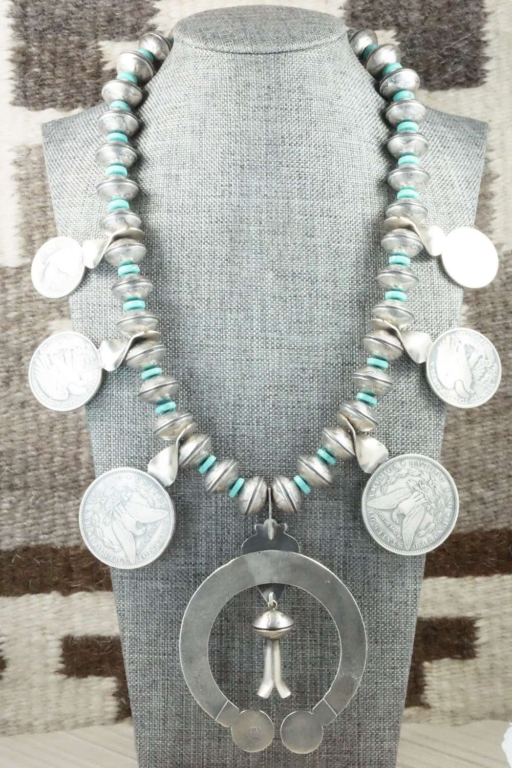 Turquoise & Sterling Silver Squash Blossom Set - James McCabe