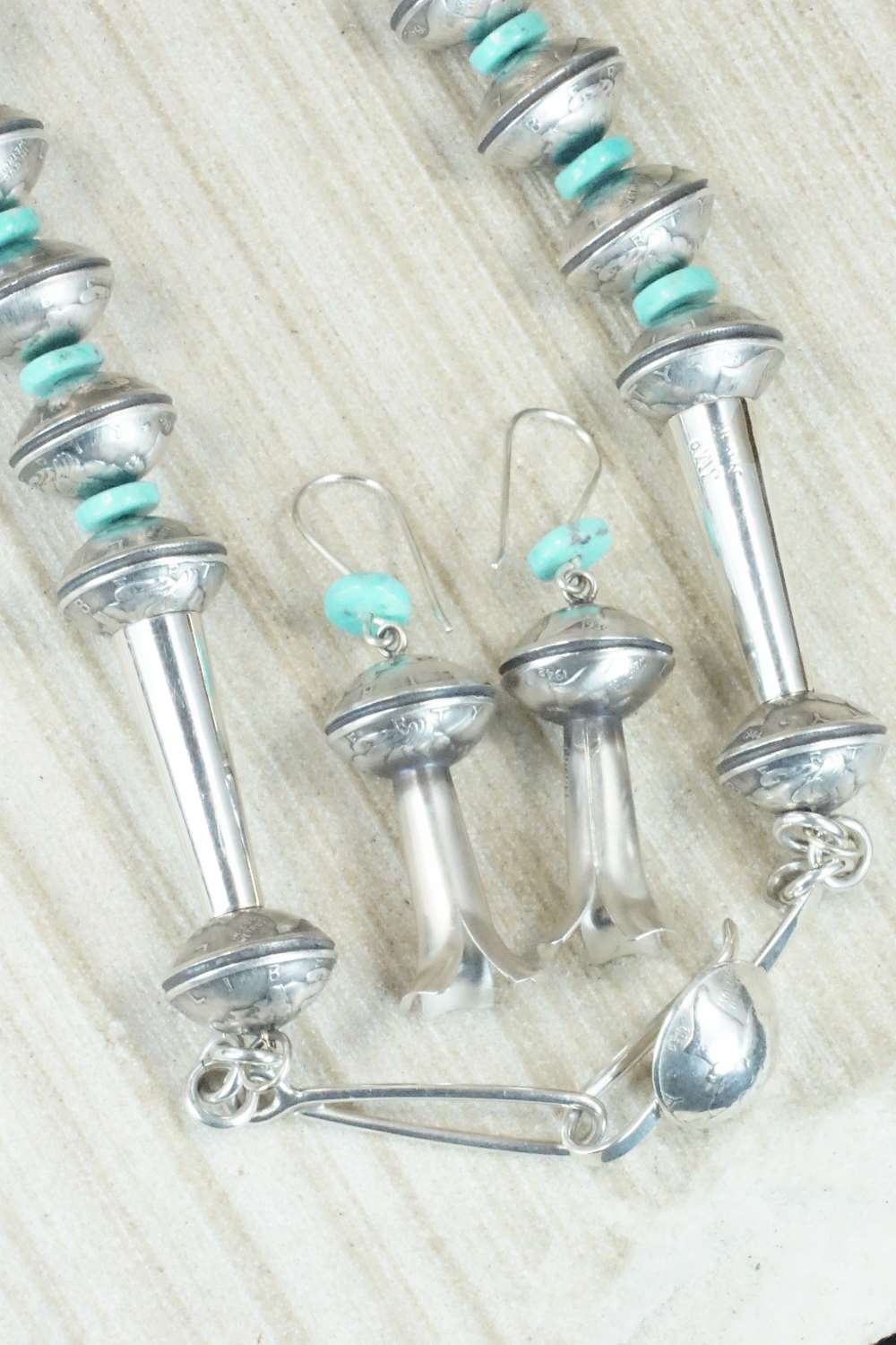 Turquoise & Sterling Silver Squash Blossom Set - James McCabe