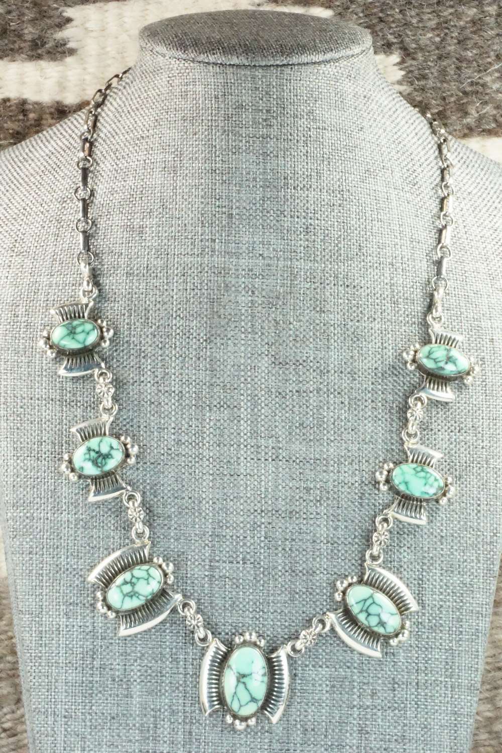 Variscite & Sterling Silver Necklace - Navajo