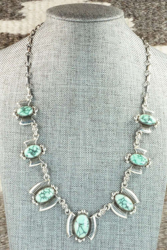 Variscite & Sterling Silver Necklace - Navajo