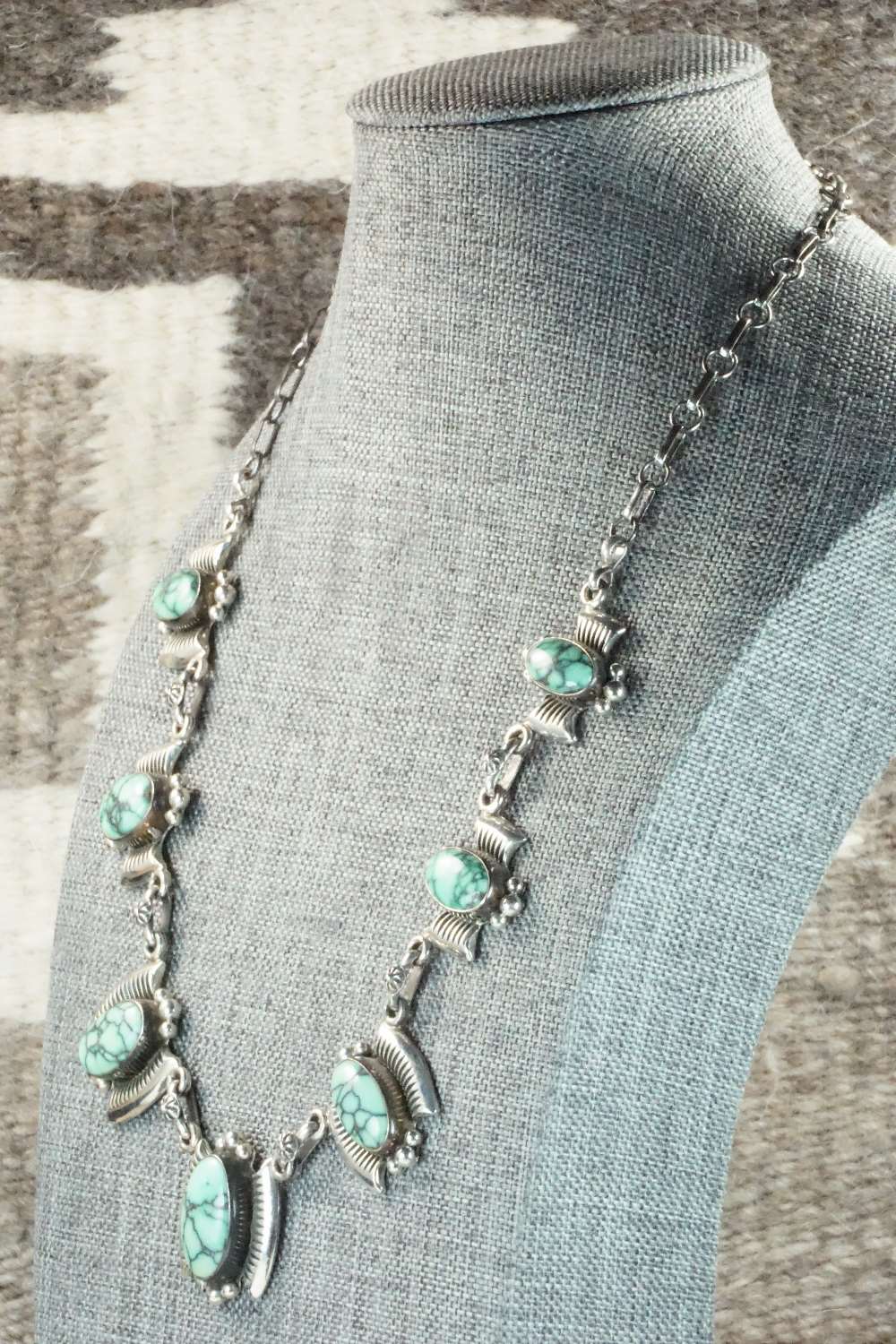 Variscite & Sterling Silver Necklace - Navajo