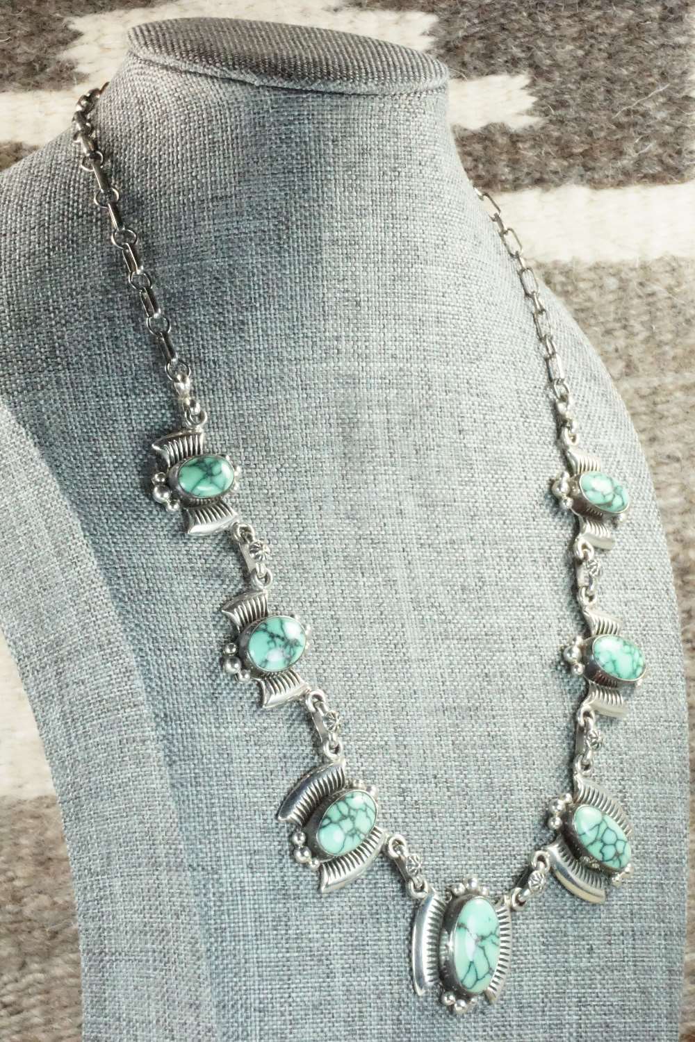 Variscite & Sterling Silver Necklace - Navajo