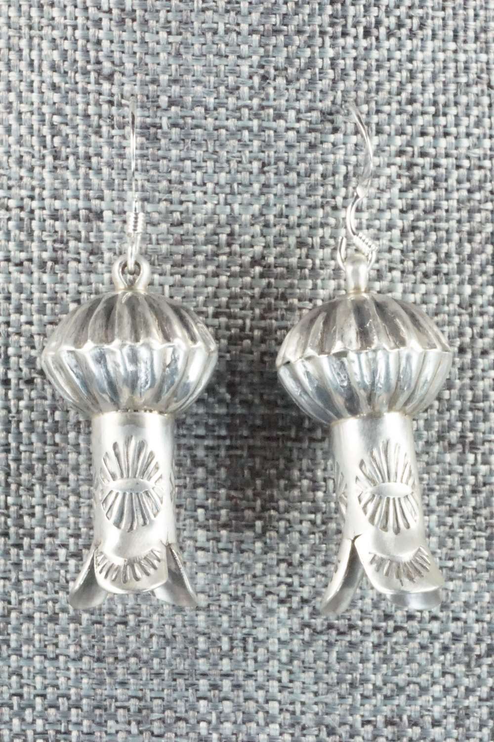 Turquoise & Sterling Silver Squash Blossom Necklace and Earrings - Chris Hale