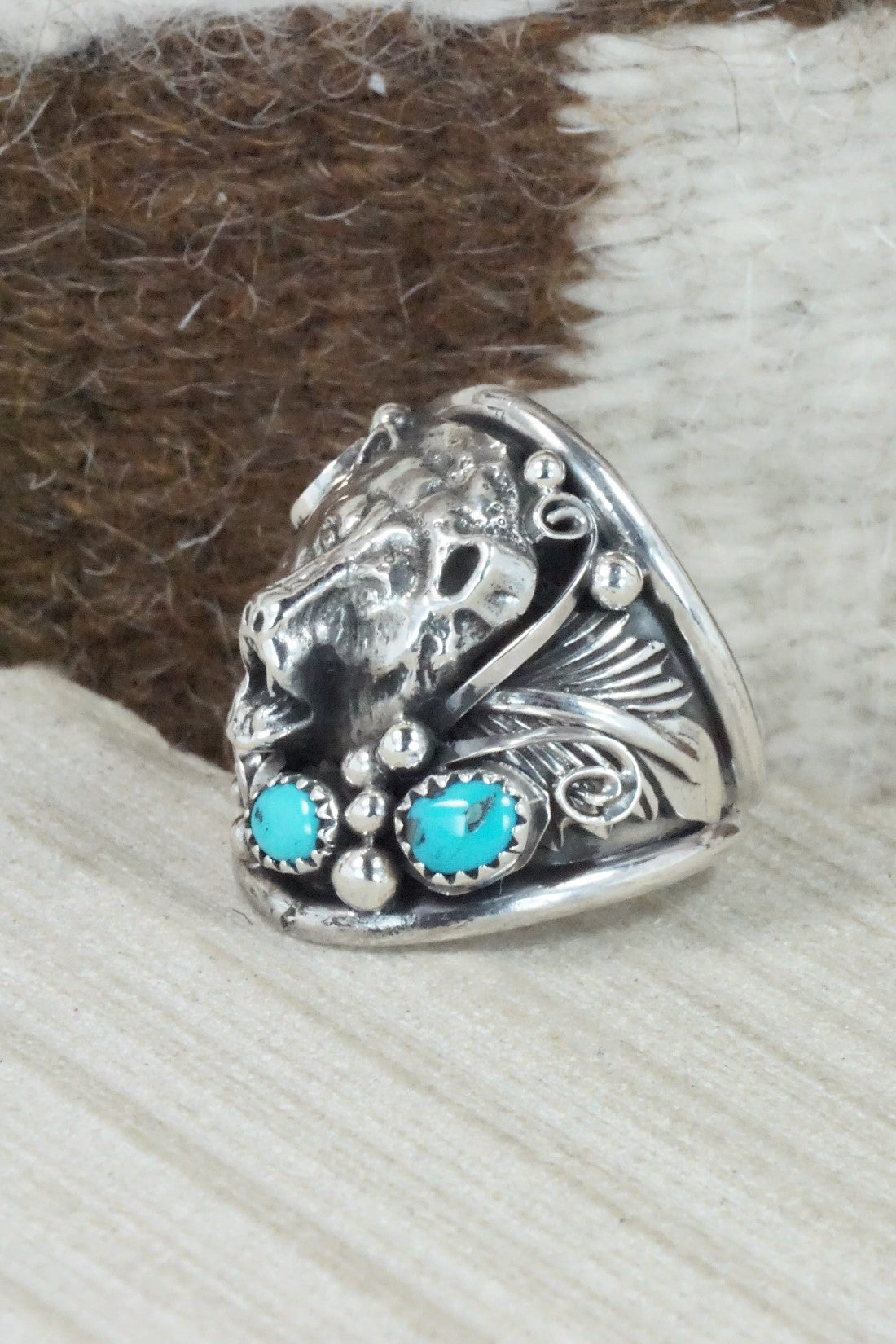 Turquoise & Sterling Silver Ring - Jeannette Saunders - Size 10.5
