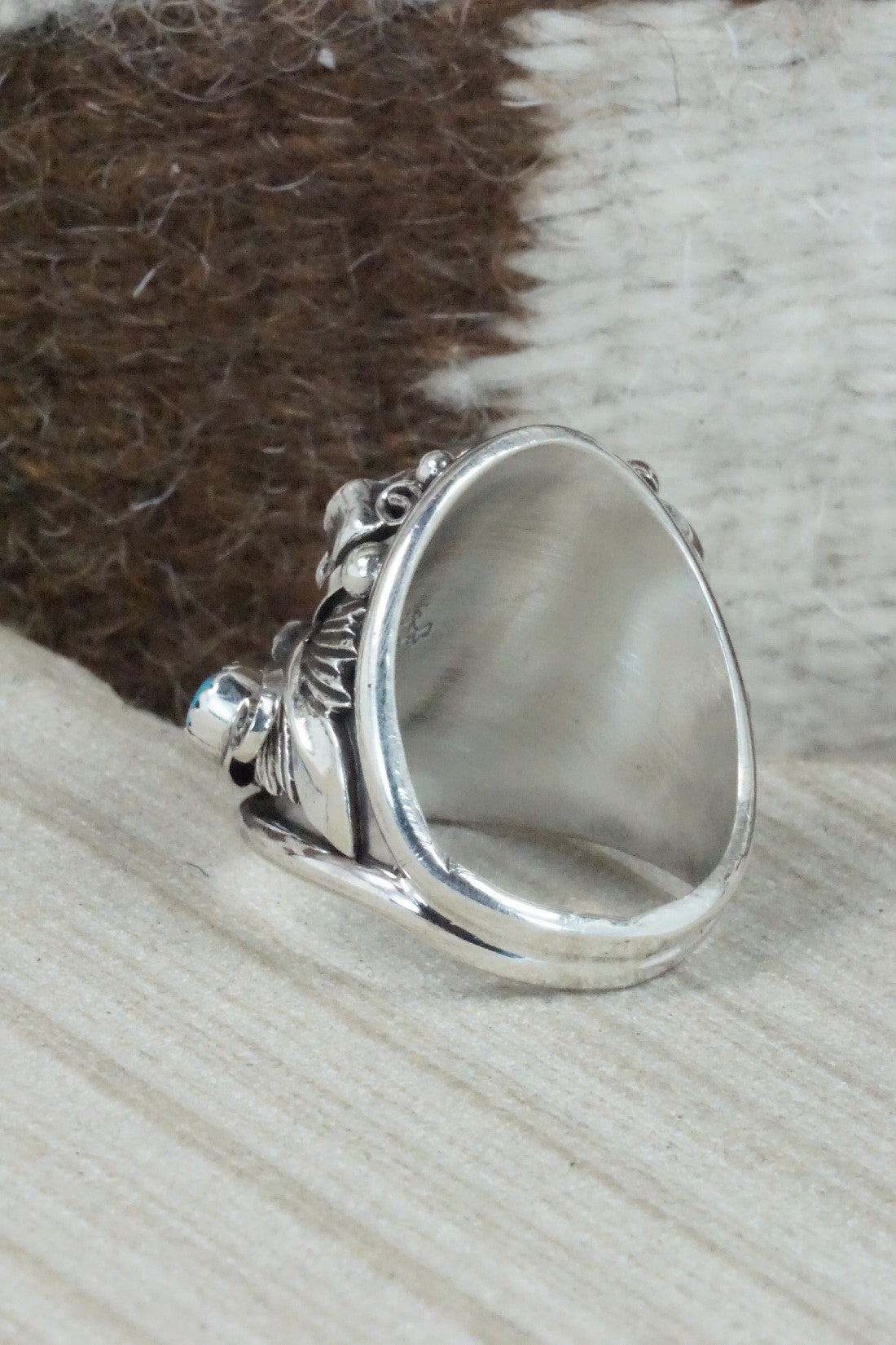 Turquoise & Sterling Silver Ring - Jeannette Saunders - Size 10.5
