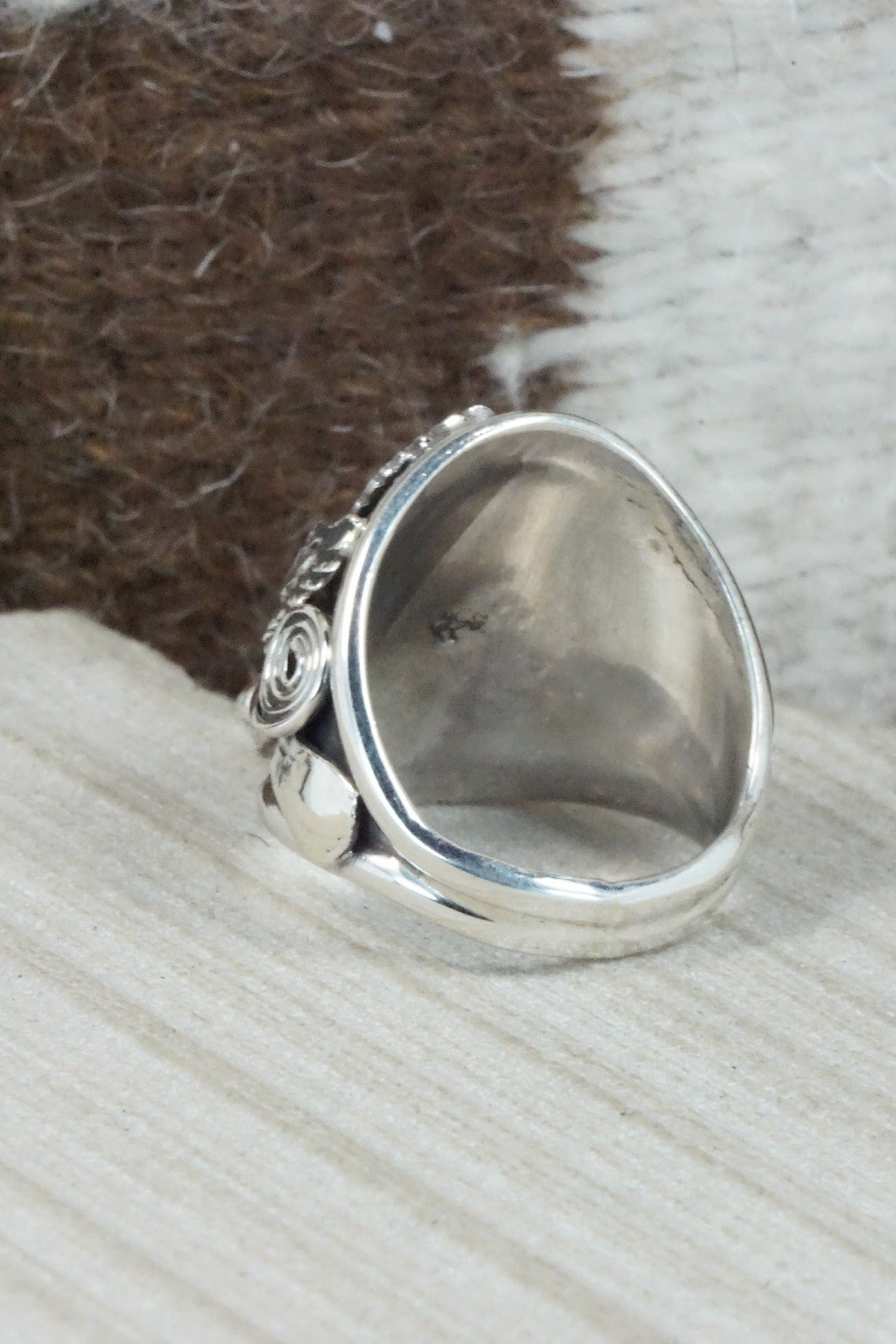 Turquoise & Sterling Silver Ring - Jeannette Saunders - Size 11.5