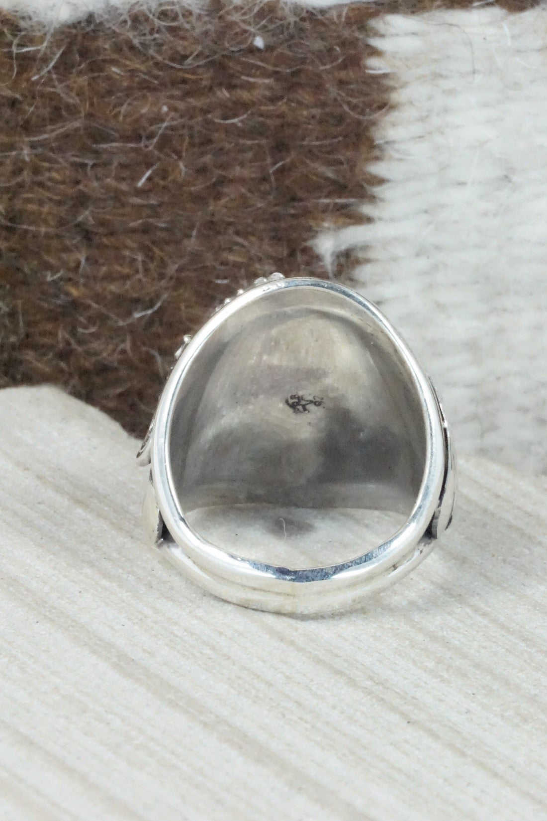 Turquoise & Sterling Silver Ring - Jeannette Saunders - Size 11.5