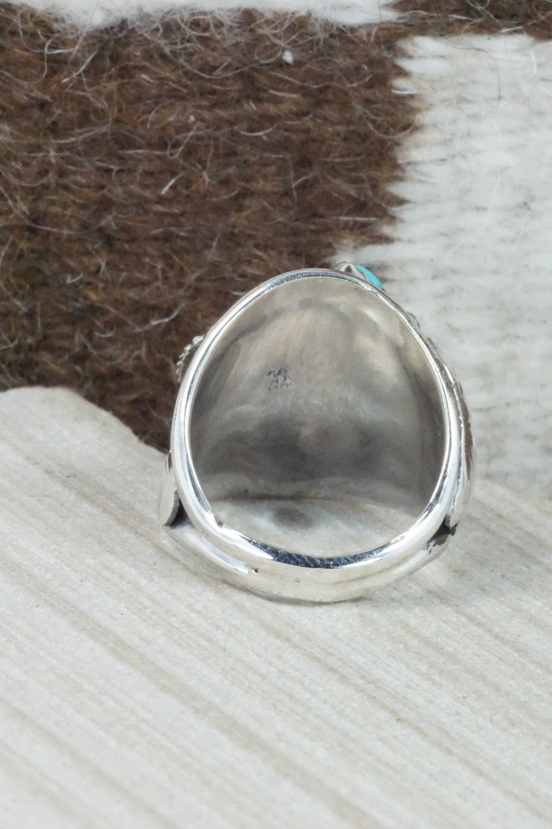 Turquoise & Sterling Silver Ring - Jeannette Saunders - Size 11.75