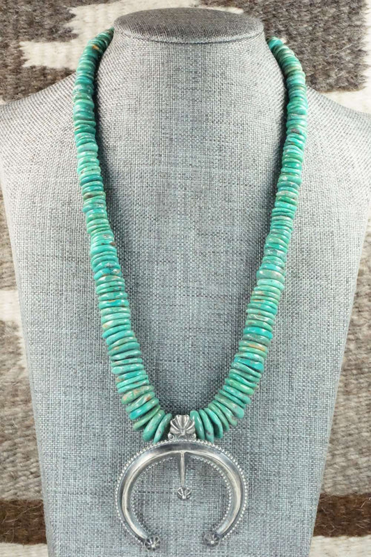 Turquoise & Sterling Silver Necklace - Navajo