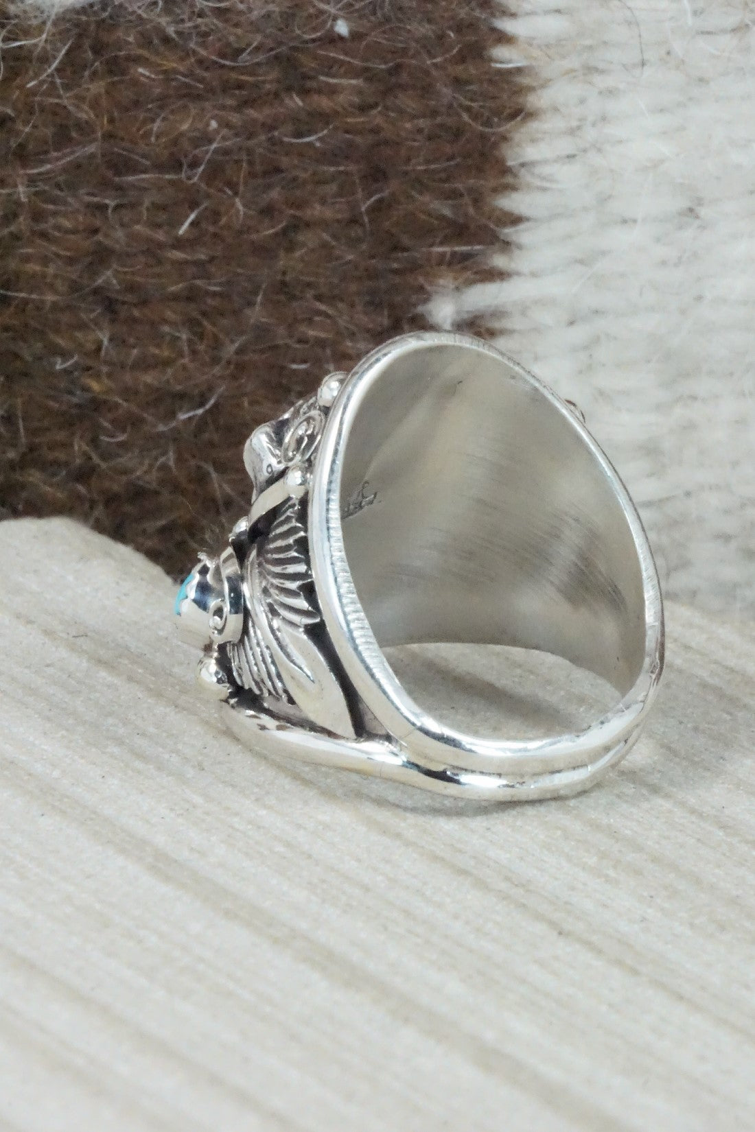 Turquoise & Sterling Silver Ring - Jeannette Saunders - Size 11.75