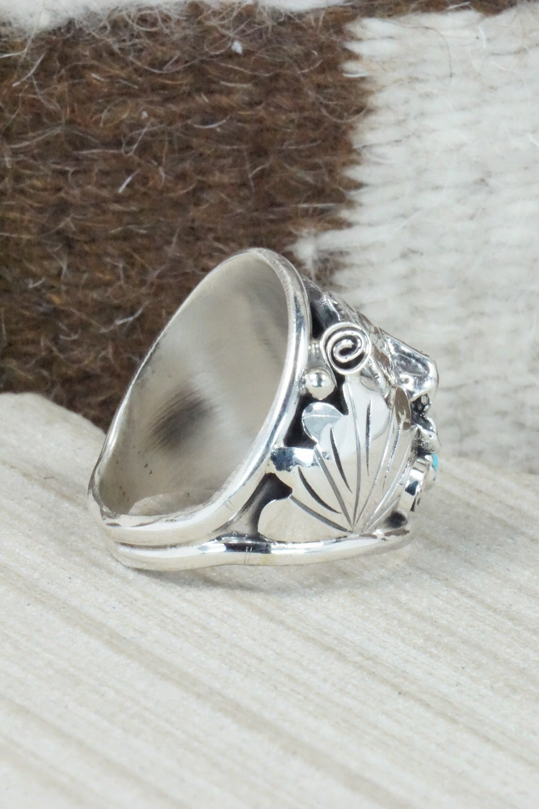 Turquoise & Sterling Silver Ring - Jeannette Saunders - Size 11.75