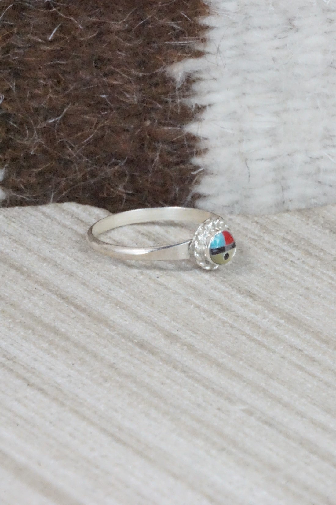Multi Stone & Sterling Silver Ring - Devoria Bowakity - Size 6.5