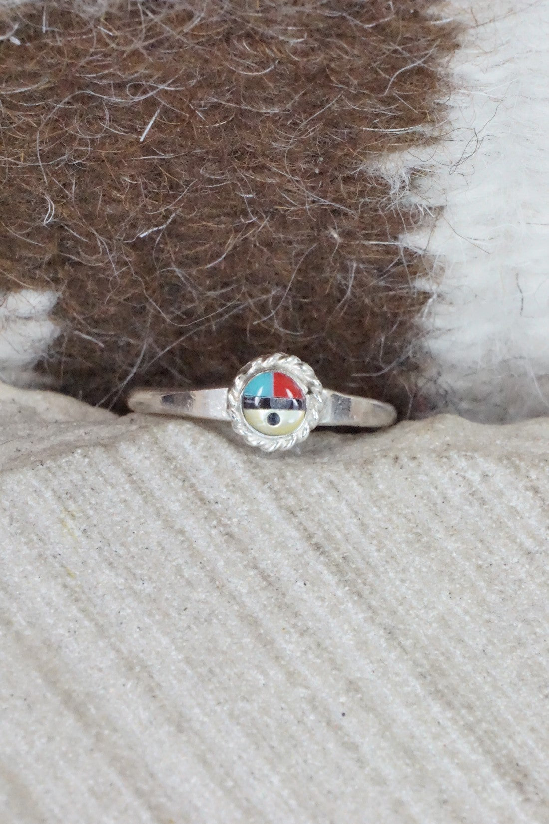 Multi Stone & Sterling Silver Ring - Devoria Bowakity - Size 4.75