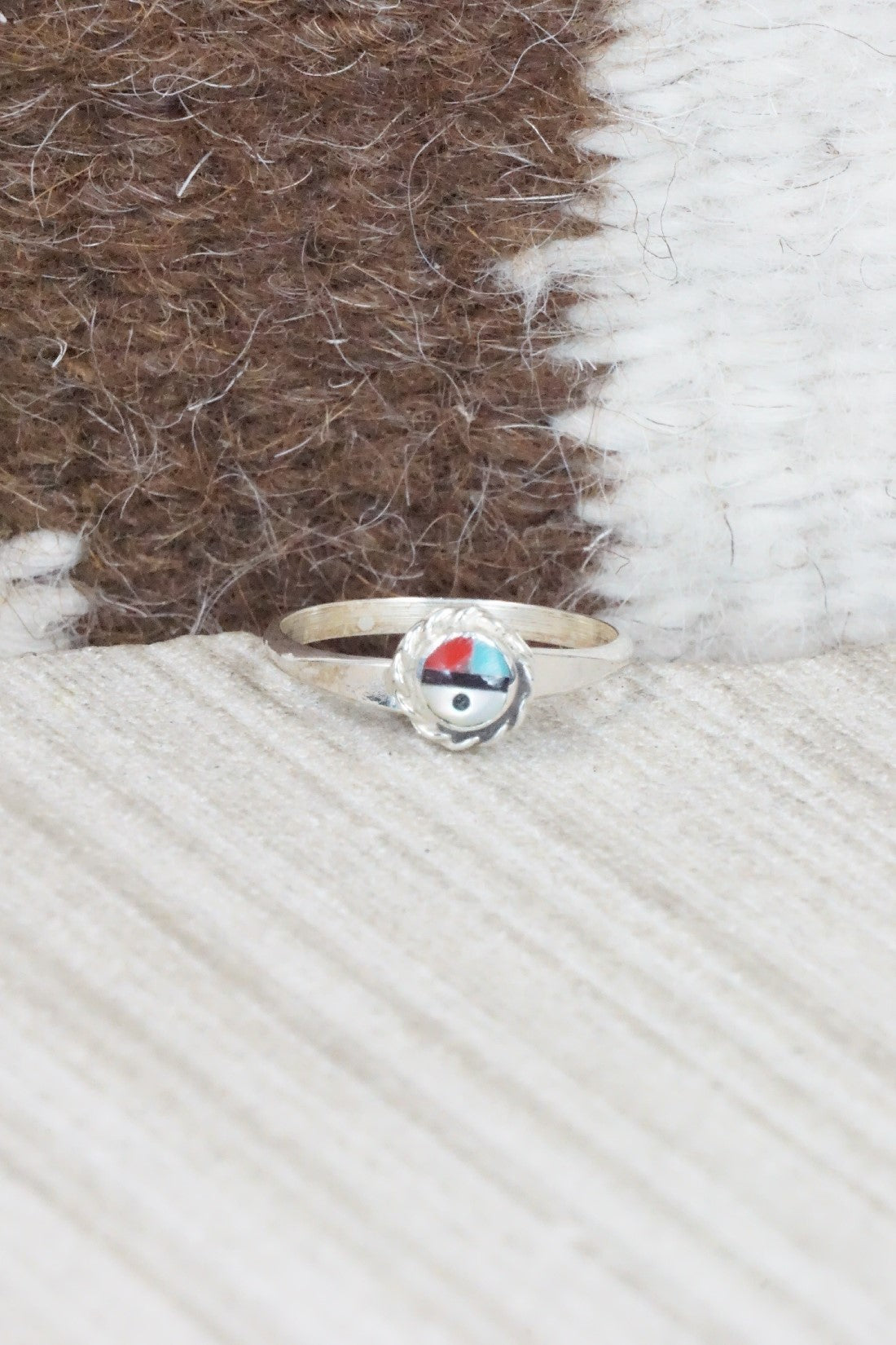 Multi Stone & Sterling Silver Ring - Devoria Bowakity - Size 8.5