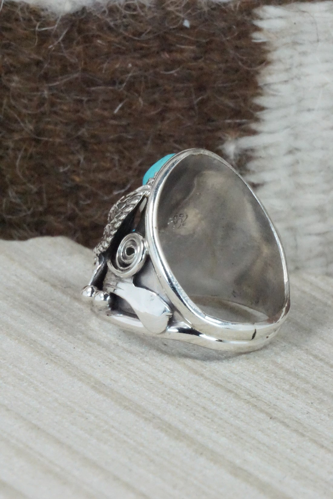Turquoise & Sterling Silver Ring - Jeannette Saunders - Size 12.25