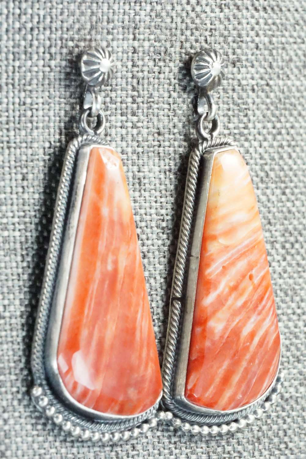 Spiny Oyster & Sterling Silver Earrings - Annie Spencer