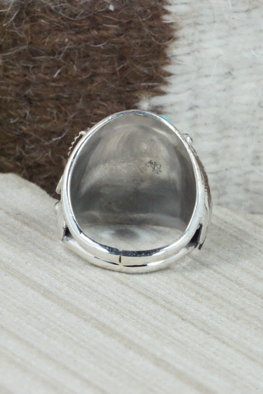 Turquoise & Sterling Silver Ring - Jeannette Saunders - Size 12.25