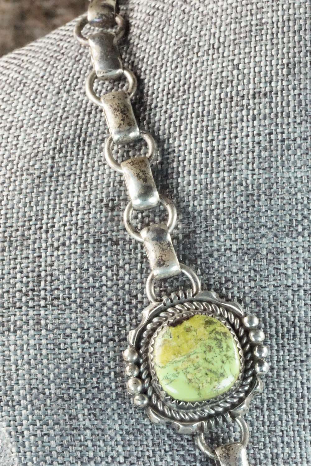 Gaspeite & Sterling Silver Necklace - T. Yazzie