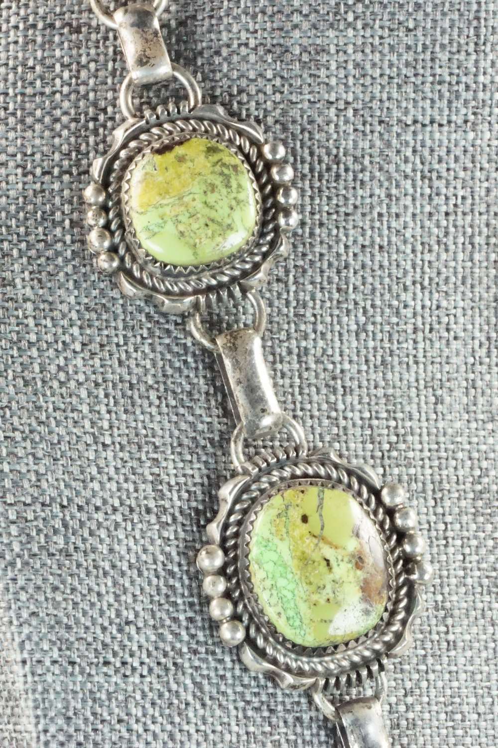 Gaspeite & Sterling Silver Necklace - T. Yazzie