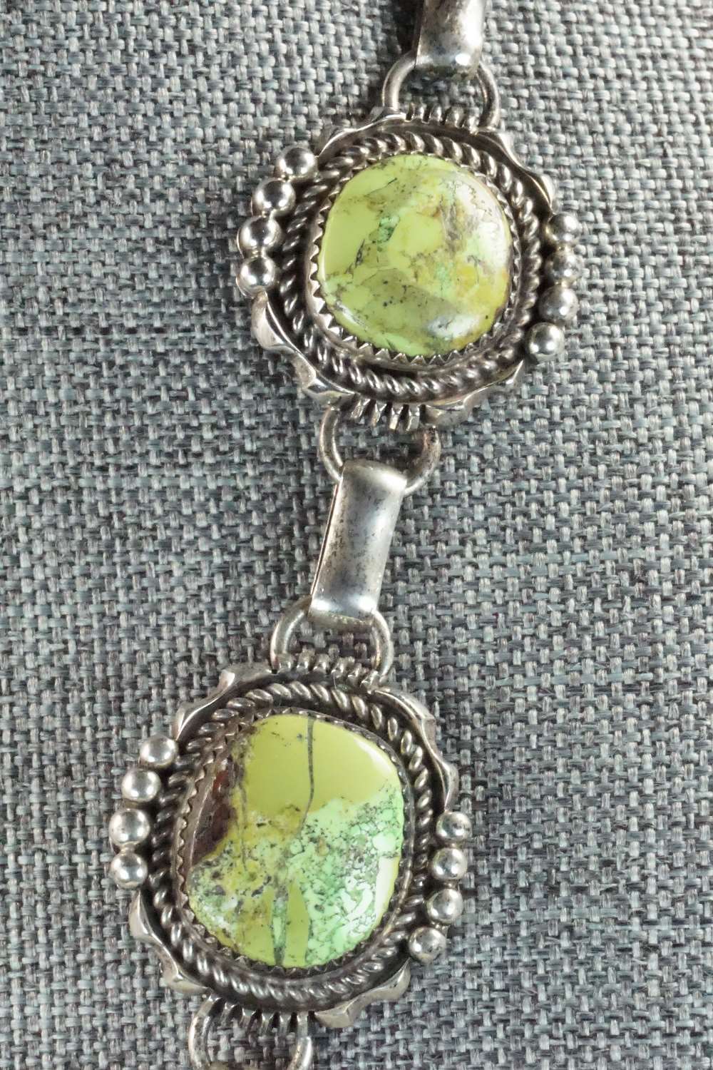 Gaspeite & Sterling Silver Necklace - T. Yazzie