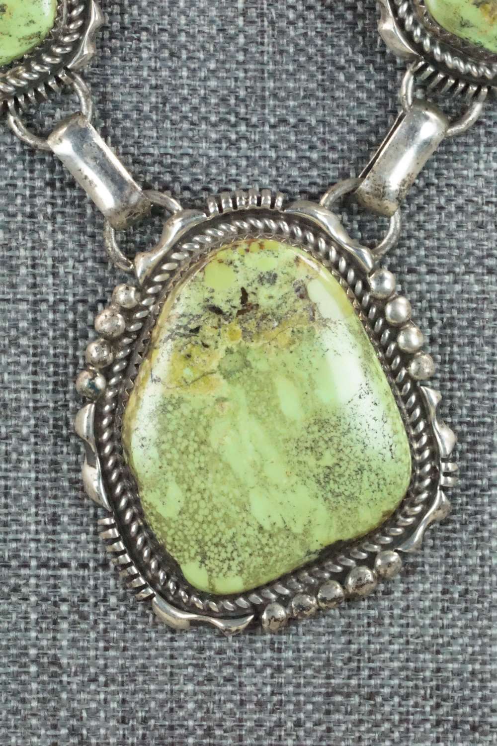 Gaspeite & Sterling Silver Necklace - T. Yazzie
