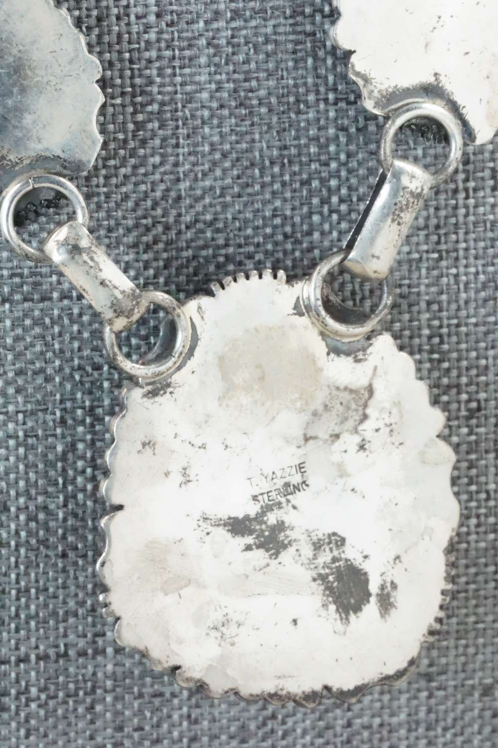 Gaspeite & Sterling Silver Necklace - T. Yazzie