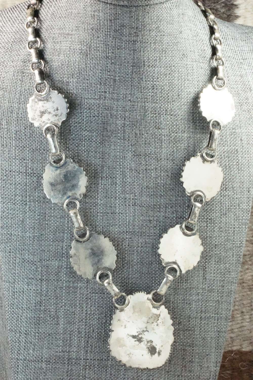 Gaspeite & Sterling Silver Necklace - T. Yazzie