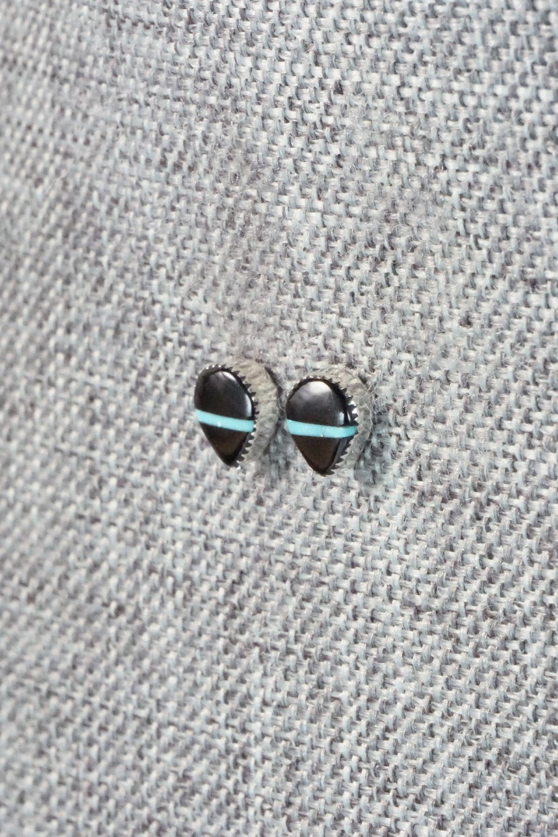 Onyx, Turquoise & Sterling Silver Earrings - Rosaline Bradley
