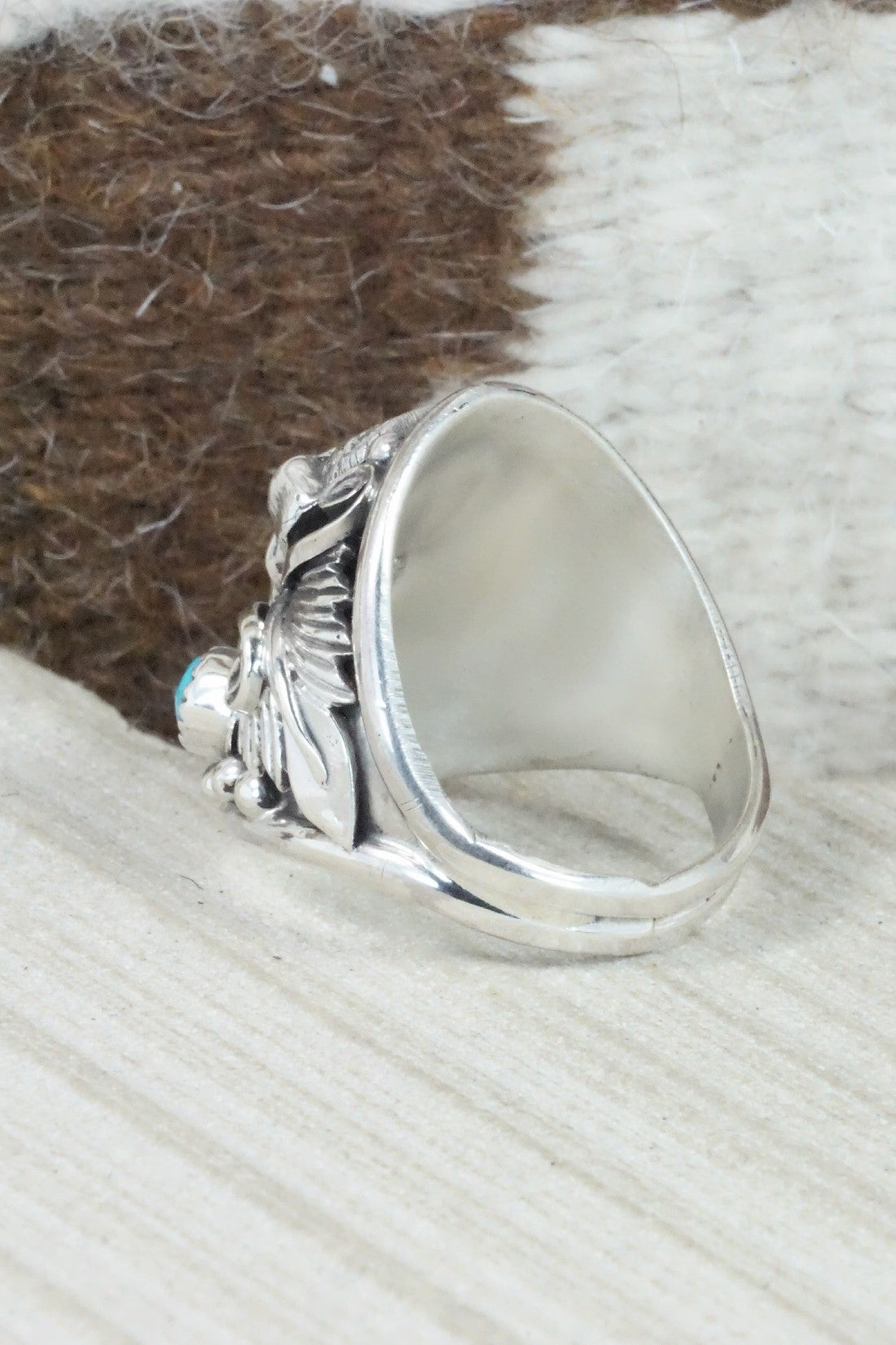 Turquoise & Sterling Silver Ring - Jeannette Saunders - Size 12.75