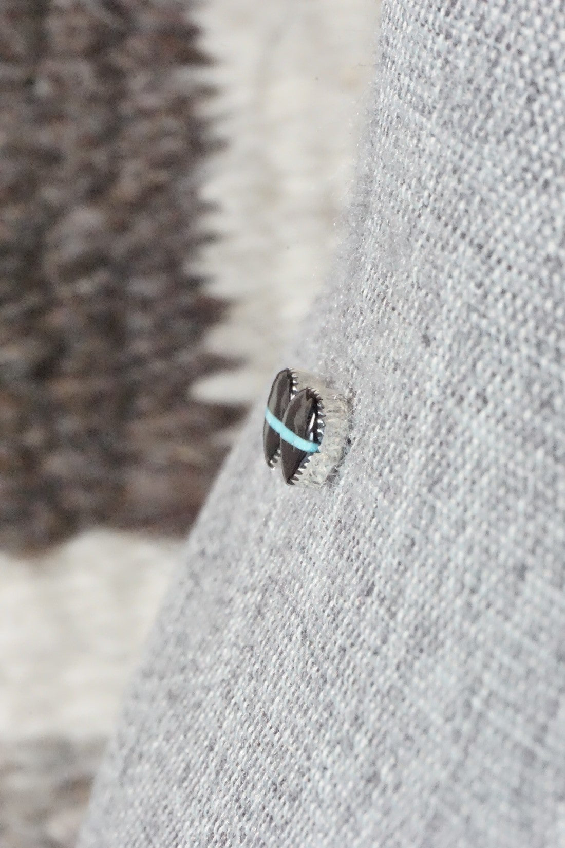 Onyx, Turquoise & Sterling Silver Earrings - Rosaline Bradley