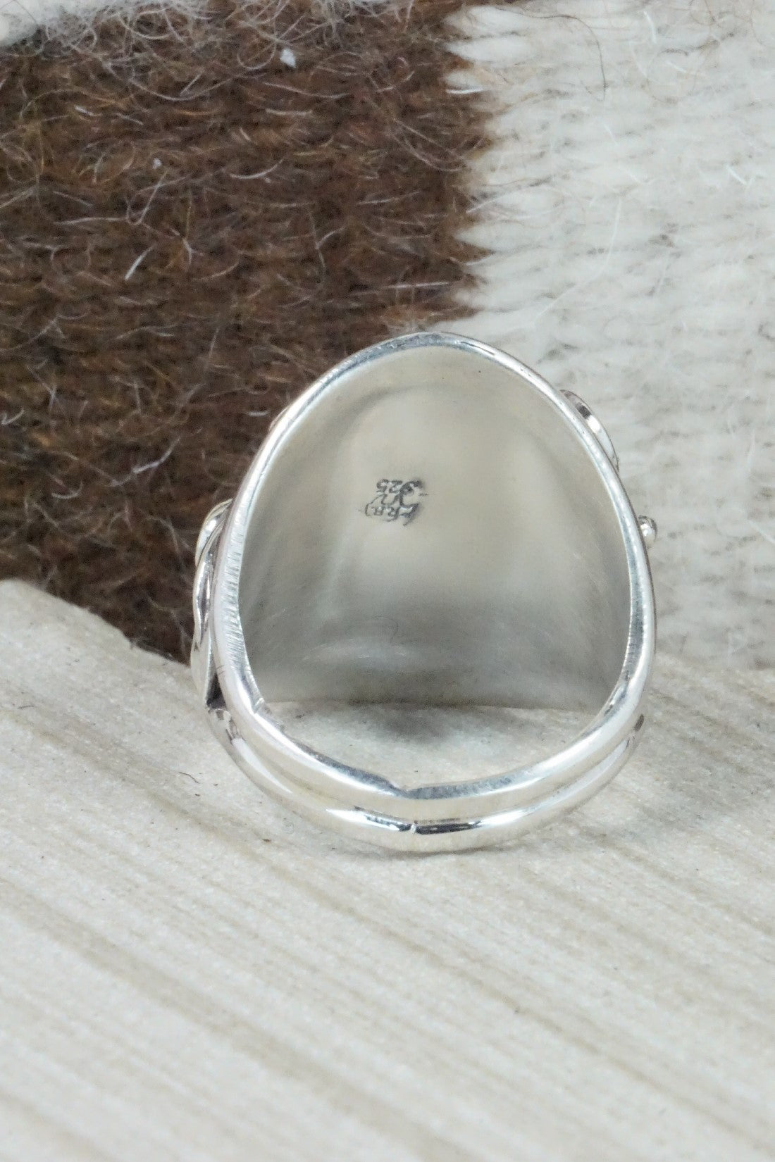 Turquoise & Sterling Silver Ring - Jeannette Saunders - Size 12.75