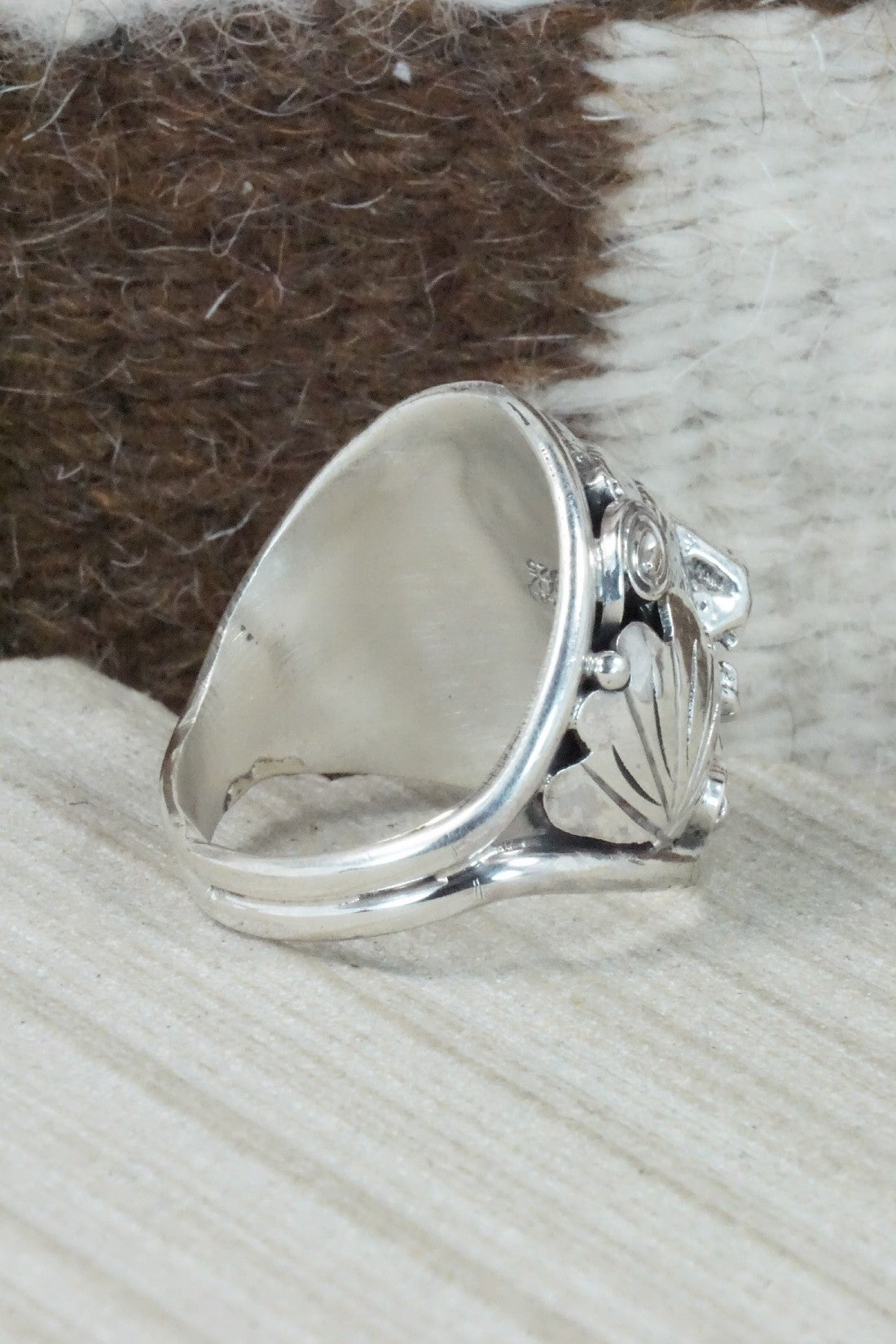 Turquoise & Sterling Silver Ring - Jeannette Saunders - Size 12.75