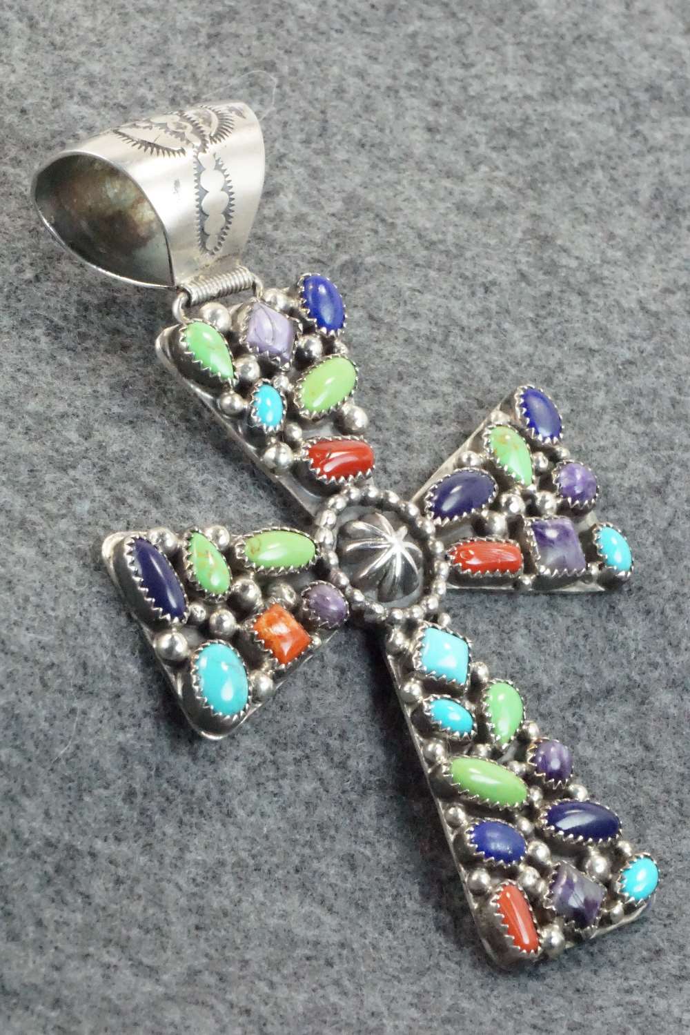 Multi Stone & Sterling Silver Pendant - Navajo