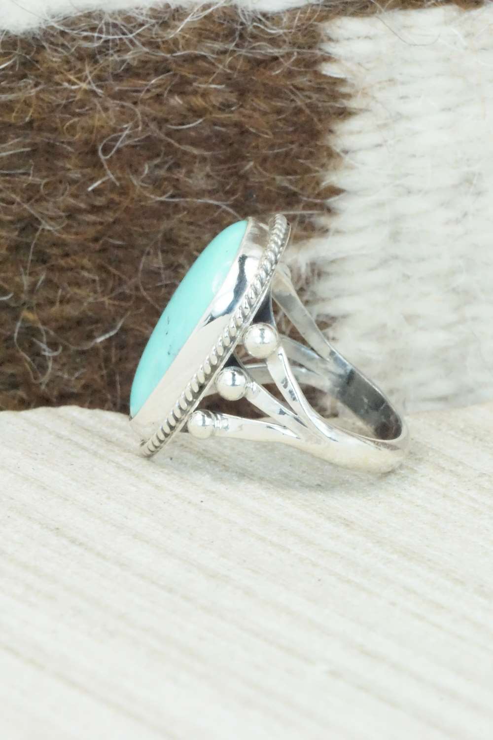 Turquoise & Sterling Silver Ring - Mark Barney - Size 5.75