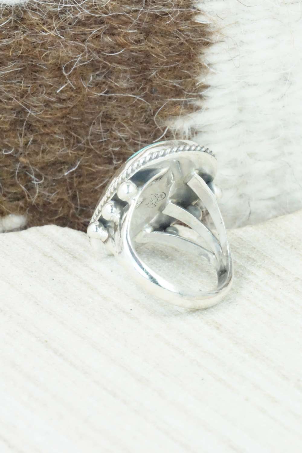 Turquoise & Sterling Silver Ring - Mark Barney - Size 5.75