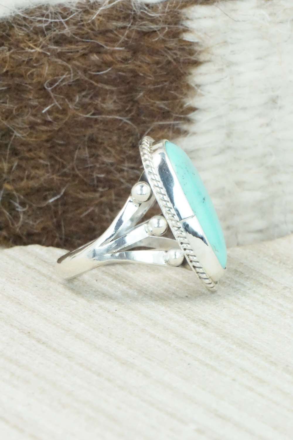 Turquoise & Sterling Silver Ring - Mark Barney - Size 5.75