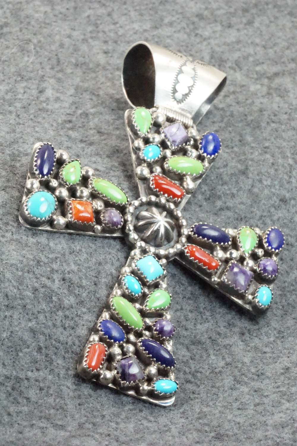 Multi Stone & Sterling Silver Pendant - Navajo