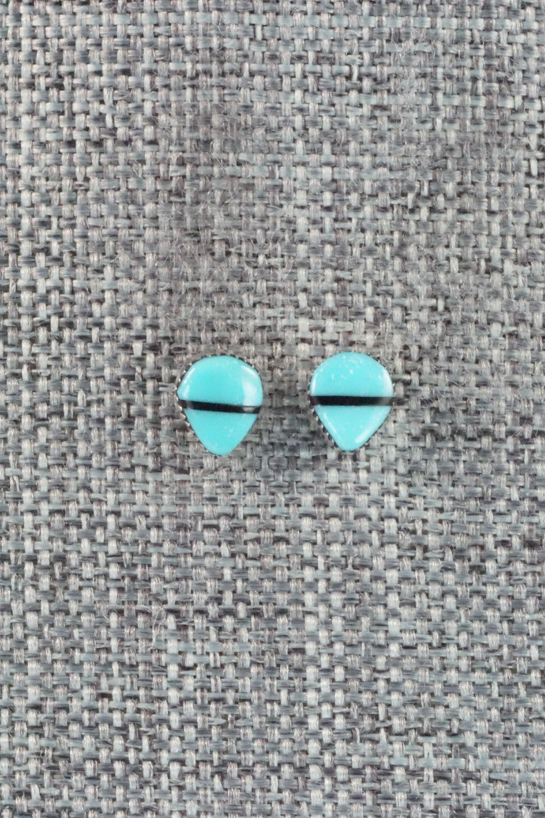 Turquoise, Onyx & Sterling Silver Earrings - Rosaline Bradley