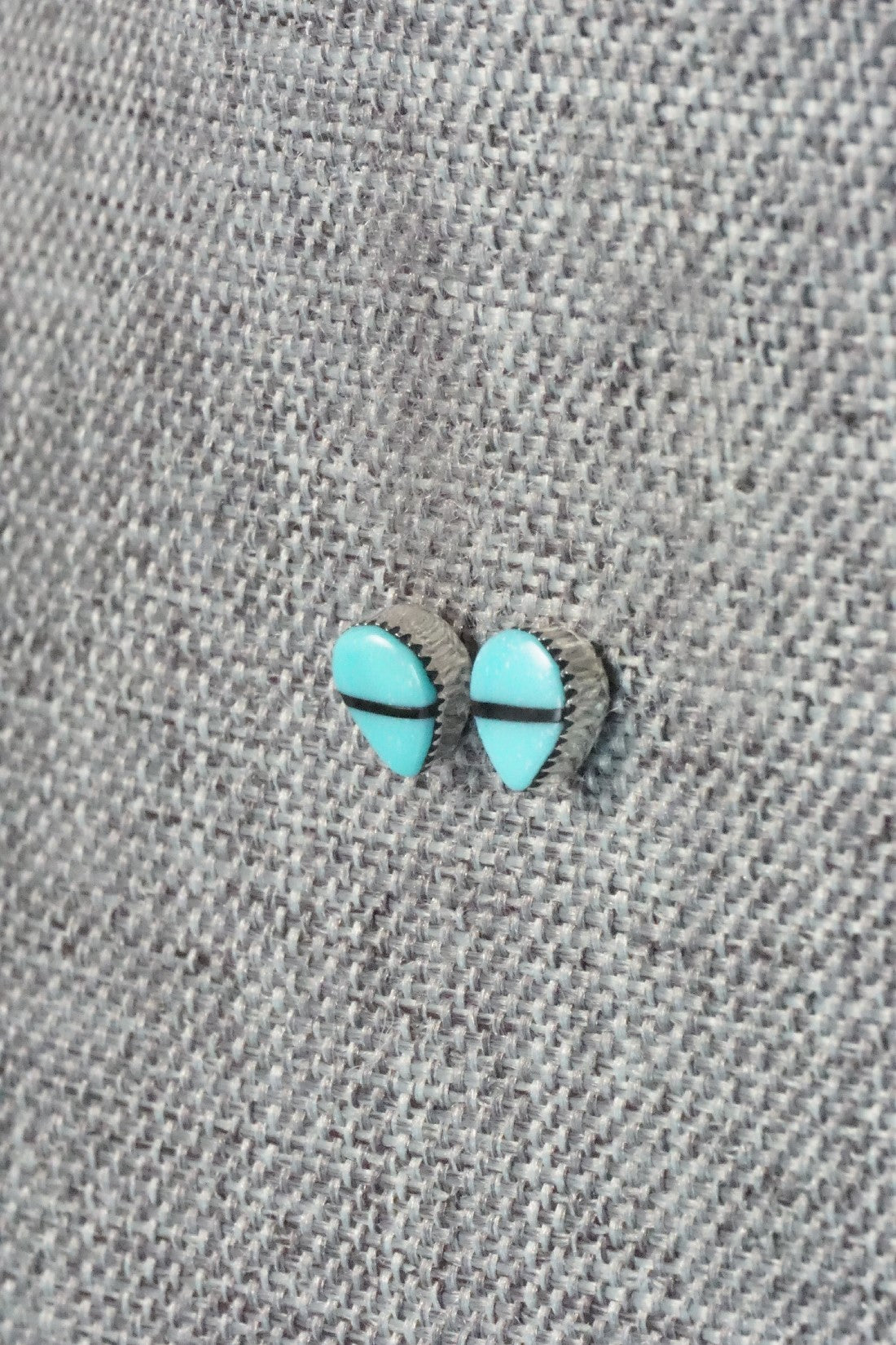 Turquoise, Onyx & Sterling Silver Earrings - Rosaline Bradley