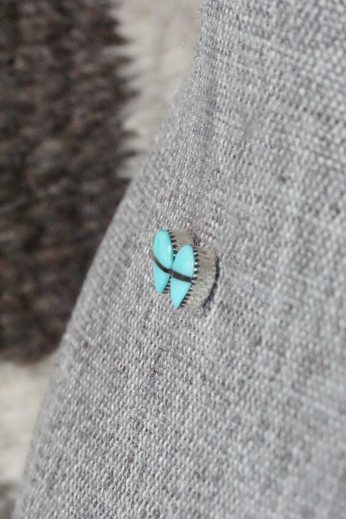 Turquoise, Onyx & Sterling Silver Earrings - Rosaline Bradley