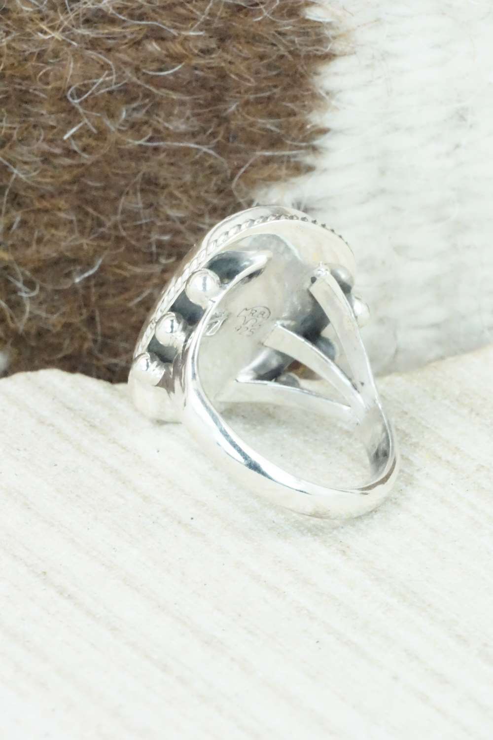 Turquoise & Sterling Silver Ring - Mark Barney - Size 8