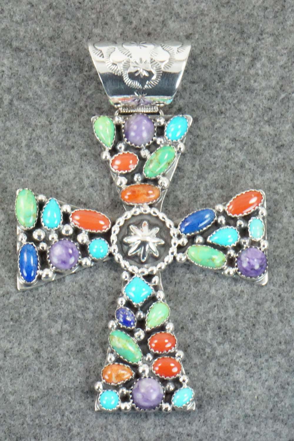 Multi Stone & Sterling Silver Pendant - Navajo