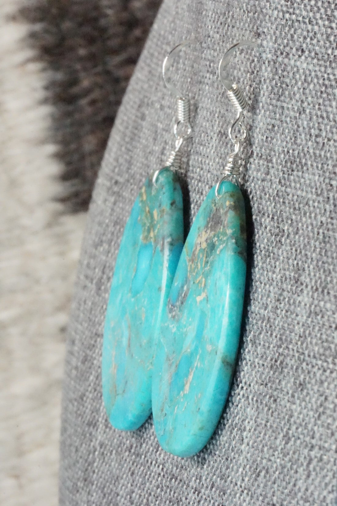Turquoise & Sterling Silver Earrings - Lupe Lovato
