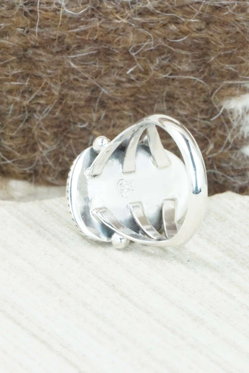 Turquoise & Sterling Silver Ring - Mark Barney - Size 8