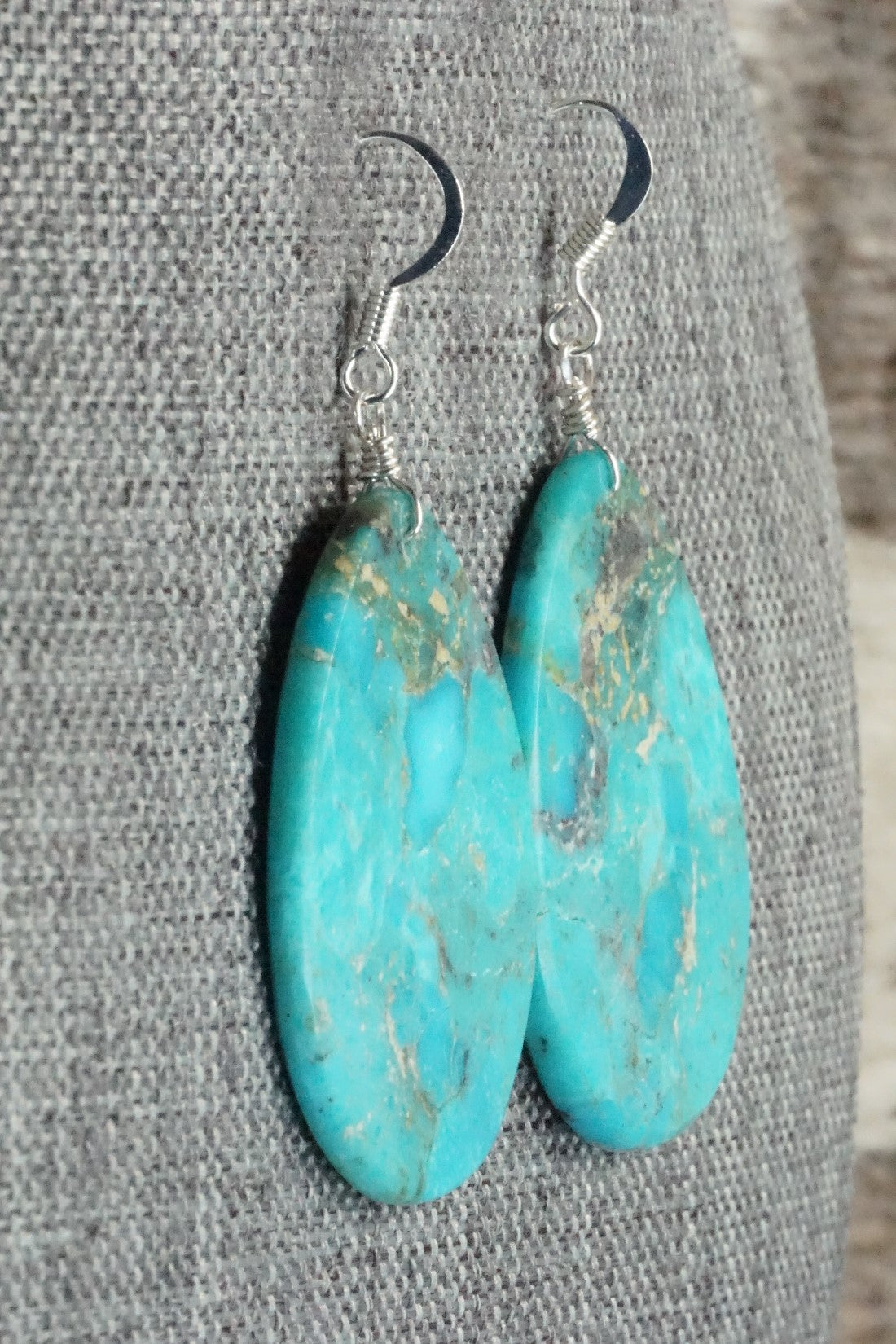 Turquoise & Sterling Silver Earrings - Lupe Lovato
