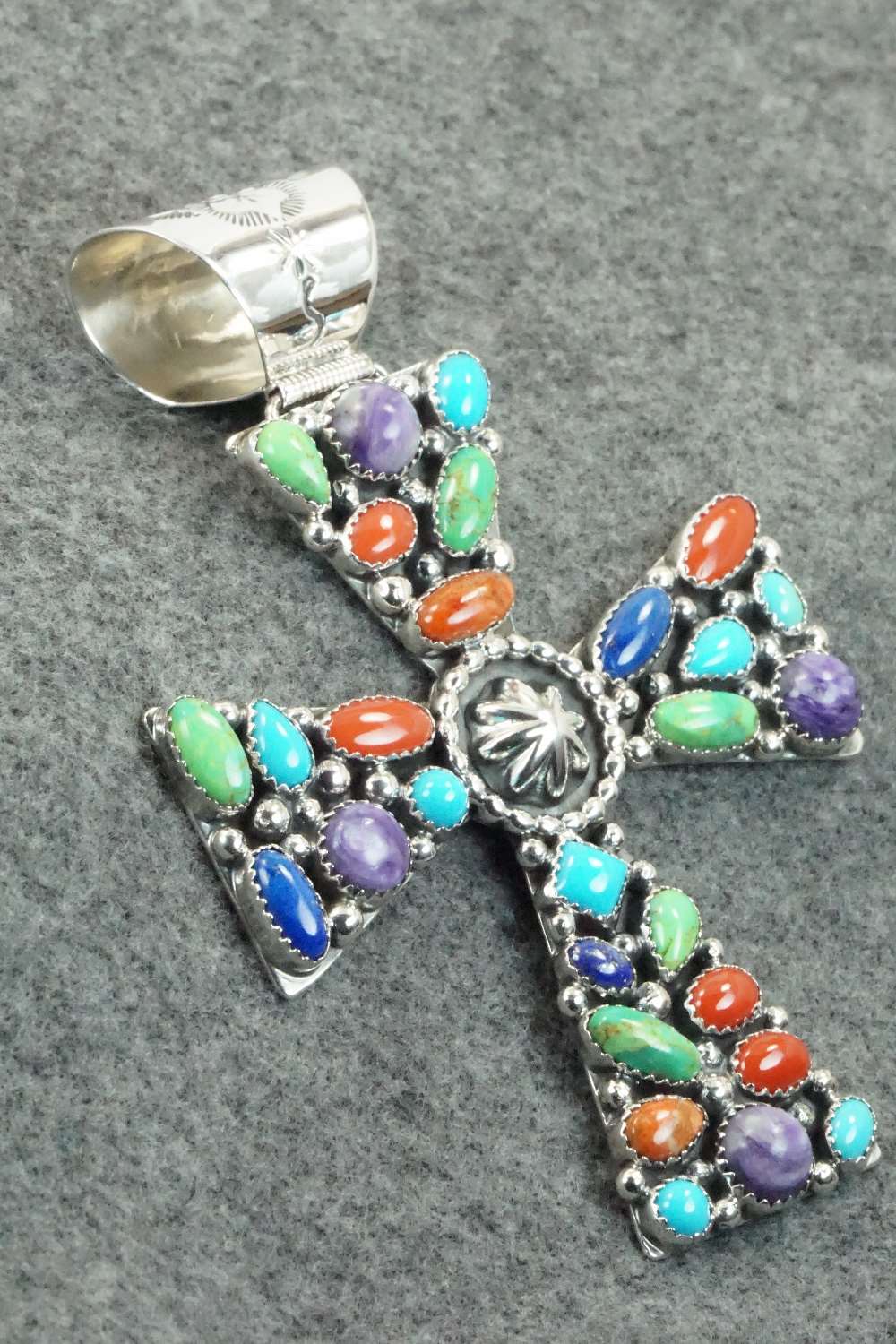 Multi Stone & Sterling Silver Pendant - Navajo