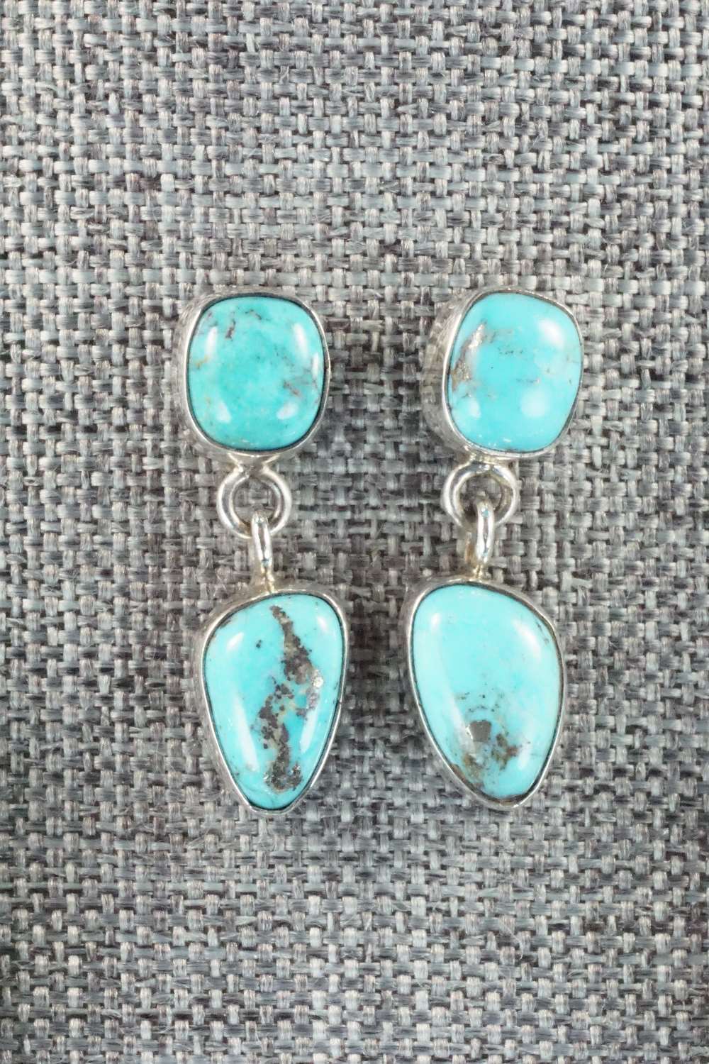 Turquoise & Sterling Silver Squash Blossom and Earrings - Mary Ann Spencer