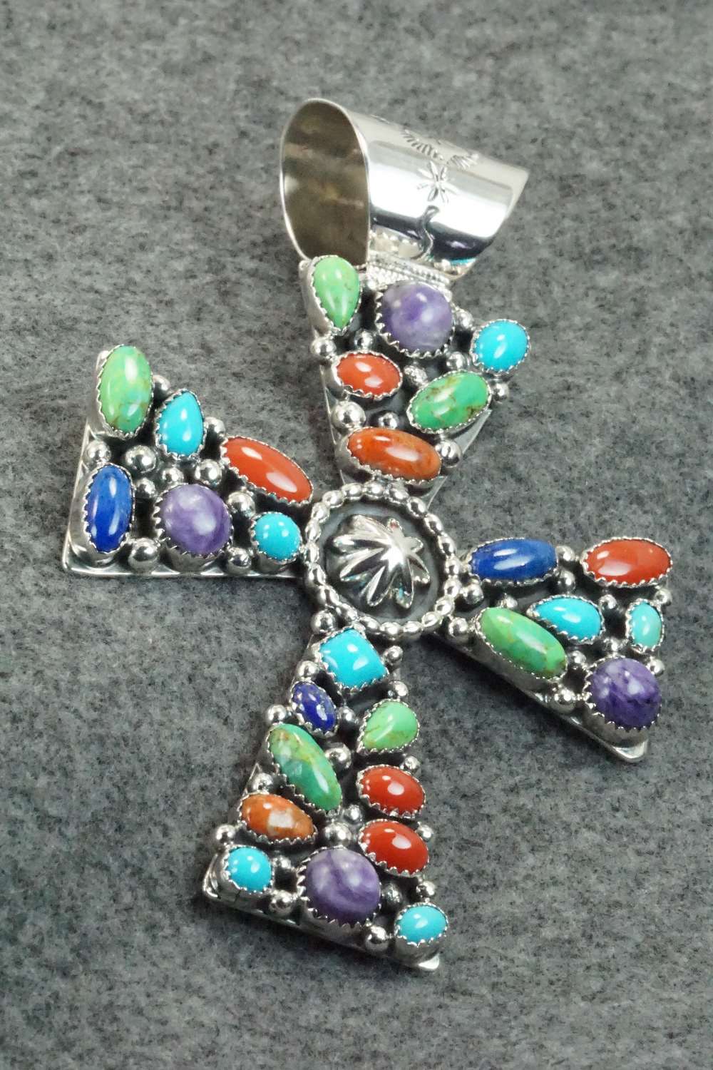 Multi Stone & Sterling Silver Pendant - Navajo