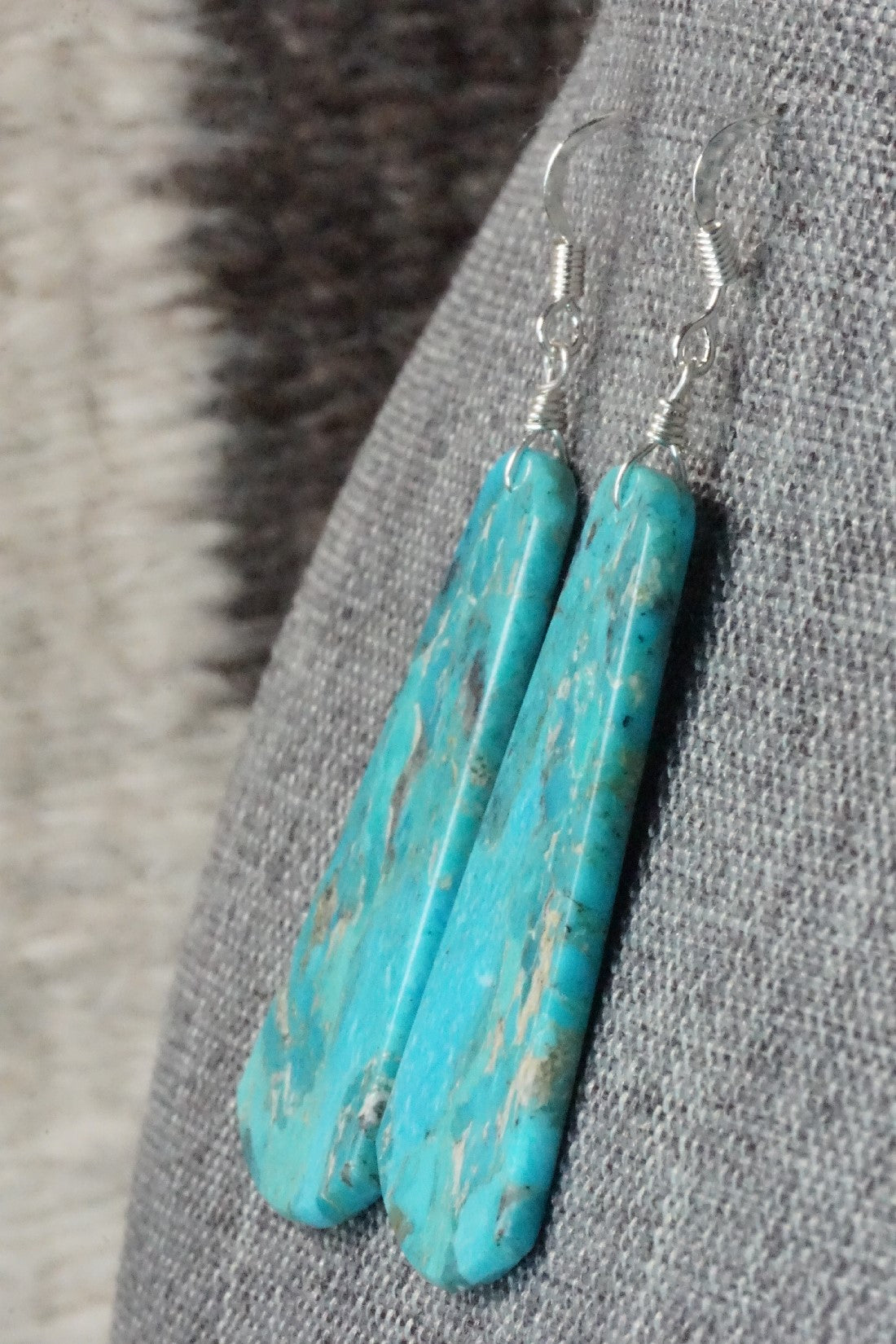 Turquoise & Sterling Silver Earrings - Lupe Lovato